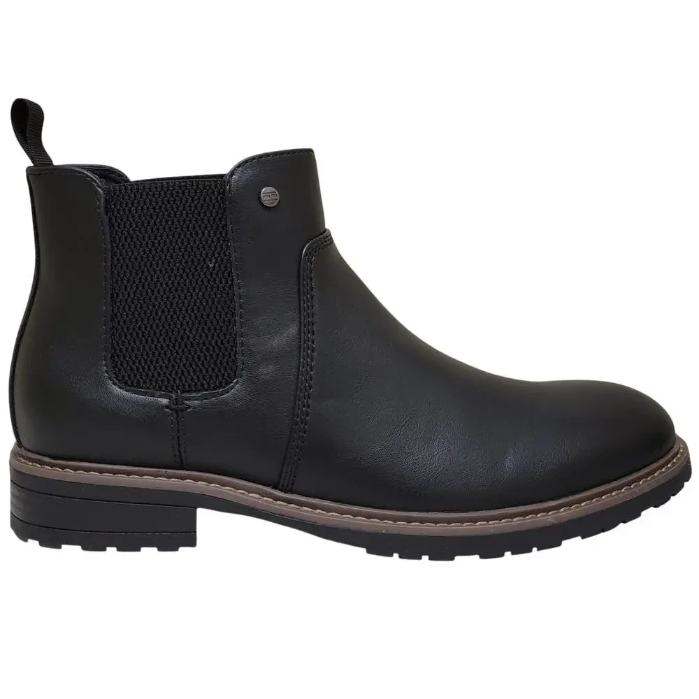 Tommy Hilfiger Men Roklan Chelsea Ankle Boots Size US 9M Black Faux Leather